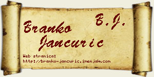 Branko Jančurić vizit kartica